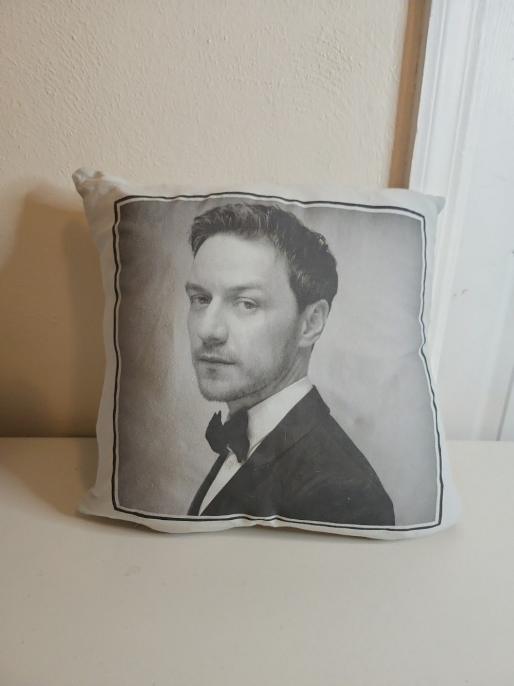 James McAvoy Fan Custom Grey Comfy Throw Pillow
